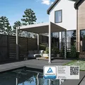 Classic Pavillon Terrassenüberdachung Aluminium 3 x 3 M Ivory Sand