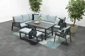 Garden Impressions Hohe Dining Aluminium Rope Lounge Andrea XXL Links, inklusive Sessel, Bank und wasserabweisender Kissen
