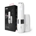 Braun Face Mini-Haarentferner, Elektrischer Gesichtshaarentferner, FS1000, Weiß - Ladyshaver, Kleiner Rasierer für Schnelle Und Sanfte Rasur, Oberlippe, Kinn Und Wangen für Unterwegs mit Smartlight
