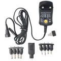 3 Volt bis 12 Volt Universal-Netzteil inklusive 1 USB- und 8 DC-Adaptern, max. 3