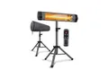 Heidenfeld Infrarot-Heizstrahler IH100, mit Stativ, 850-2500 Watt, Fernbedienung, Edelstahl, Timer