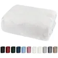 heimtexland Cashmere Touch Spannbetttuch Super Soft Bettlaken, Microfaser, Gummizug: rundum, kuschelig weich I Rundum-Gummizug I Matratzenhöhe bis 25 cm I weiß 180 cm x 200 cm