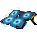 KLIM Wind Laptop Kühler - Mehr als 500 000 verkaufte Einheiten - NEU - Cooling Pad - USB Powered - Stabil und leise - 4 Lüfter - Laptop Cooler Für PC, Mac, PS4-15-17 Zoll - RGB