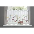 OTTO home Scheibengardine Bille (1 St), Durchzuglöcher, transparent, Voile, transparent, mit einseitiger Stickerei, waschbar, Blumen bunt 120 cm x 60 cm