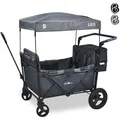 FableKids® Bollerwagen Leo X4Plus mit Dach | 4 Sitzplätze | Transportwagen | XXL-Hecktasche | 5-Punkt-Gurt | 360° Offroad Räder | Blueberry Blue - Blau