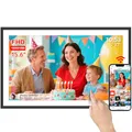 FRAMEO Digitaler Fotorahmen 15,6-Zoll extra große WiFi Digitaler Fotorahmen mit 32GB 1920 * 1080 IPS HD Touchscreen Desktop und Wandmontage Teilen von Fotos und Videos über FRAMEO APP mit Wetter Musik