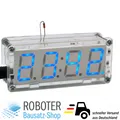 Bausatz: Elektronische Uhr mit 4 Bit Display Blau ST15F204EA DS1302 DIY Löten