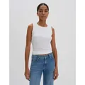 someday Tanktop Geripptes Top KLEANNE Slim aus BCI Cotton Mix weiß 42