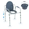 VEVOR Nachttisch-Toilettenstuhl Höhenverstellbarer Toilettensitz 44–59cm