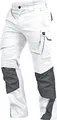 Leibwächter Flex-line Arbeitshose Herren – weiß/grau – Gr. 102 – Bequeme Workwear mit Elastan (Spandex) – 60°C waschbar & trocknergeeignet – erhöhte Reißfestigkeit – für verschiedenste Berufe