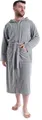 OTTO home Nela, ideal für Sauna & Spa, Hotelbademantel, Morgenmantel, Langform, Leichtfrottee, Kapuze, Gürtel, einfarbig, S-4XL, mit Reißverschluss