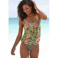 LASCANA Tankini-Top Malia, mit lockerem Schnit und tropischem Print grün 42
