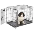 MidWest Homes for Pets iCrate Hundebox, klappbar, 2 Türen, Trennwand, auslaufsichere Bodenwanne, sichere Verriegelungen, Drahtgitterbox für mittelgroße Rassen, tragbar, robust, leichter Aufbau, 76 cm