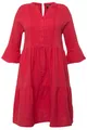 Ulla Popken Damen große Größen Übergrößen Plus Size Musselin-Kleid, A-Linie, Tunika-Ausschnitt, 3/4-Arm dunkel rosa 46+ 827333538-46+