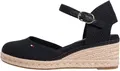 Tommy Hilfiger Damen Mid Wedge Espad Closed Toe FW0FW09233 Wedge Espadrilles, Schwarz (Schwarz), 38 EU