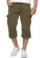 Indicode Herren Nicolas Check 3/4 Cargo-Shorts inkl. Gürtel | Herrenshorts aus Baumwolle Army, 3XL