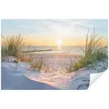 Wallarena Fototapete Strand Meer Ostsee 3D EFFEKT Wohnzimmer Schlafzimmer Küche, Fototapete - Vliestapete - Premium Halbmatt Glatt Vlies, Strand, Meer, Natur, Landschaft, (Packung, Vlies Fototapete), Fototapete Wohnzimmer Schlafzimmer Vliestapete Tapete + Kleister gelb 3.12 m x 2.19 m