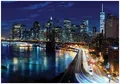 WallArena - Vlies Fototapete New York NY 400x280 cm - Fototapeten - Tapeten - für Wohnzimmer Schlafzimmer - Vliestapete Wandtapete Tapete 3D Effekt- inkl. Kleister - Stadt Nacht Brücke Brooklyn Bridge