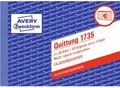 Avery Zweckform Quittungsblock 1735-5, A6 quer, 2 x 40 Blatt, 4er Pack + 1 gratis