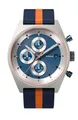 DeTomaso D10 Chrono SOLAR Gray Blue Grau Blau Herren-Armbanduhr Analog Solar Armband Blau Orange