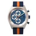 DETOMASO D10 CHRONO SOLAR Grau Blau #tide ocean material® Armband Blau Orange