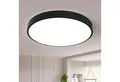 style home LED Deckenleuchte Metall Deckenlampe 12W/24W/36W/48W/96W, Runde/Quadratisch, LED fest integriert, Warmweiß 3000K ohne Fernbedienung, 36W, Ø40*4cm, Runde Lampe für Wohnzimmer Schlafzimmer Küche,Schwarz