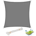 Woltu Sonnensegel, atmungsaktiv Sonnenschutz HDPE Windschutz grau, 4x4m grau 400 cm x 400 cm