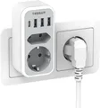 TESSAN Doppelstecker für USB Steckdose, Mehrfachsteckdose mit 4 USB Netzstecker