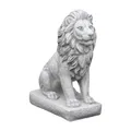 gartendekoparadies.de Löwe Torwächter Steinfigur, H. 34 cm, 25 x 14 cm, 10 kg, Grau, Frostsicher aus Steinguss für Außenbereich (Gerade)