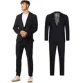 Jeff Anzug Herren JFEzra SET 2-Teiler Herrenanzug (Set, 2-tlg., Anzug Set) 2-teiliges Set schwarz 50