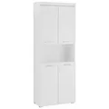 Hochschrank INOSIGN "Avena", weiß (weiß, weiß hochglanz), B:73cm H:190cm T:31cm, Schränke, Badezimmerhochschrank mit offenem Fach, 4 Türen und 4 Einlegeböden