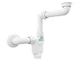 Aqua Bagno Raumsparsiphon Waschtisch - Möbelsiphon - Siphon platzsparend - Siphon flach - Bad - flexibel einstellbar - G 1 1/4 Zoll - DN32
