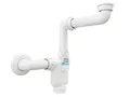 Aqua Bagno Siphon Flacher Raumsparsiphon für Waschbecken – G 1 1/4" 40mm, (Geruchsverschluss, 5-tlg., universell einsetzbar), mit Reinigungöffnung - platzsparende Lösung