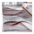 OTTO home Teppich Tritom, rechteckig, Höhe: 9 mm, mit besonders weichem Flor, Kurzflor, modernes Wellen Muster rot 200 cm x 300 cm x 9 mm