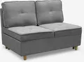 Schlafsofa 2-Sitzer ausziehbar platzsparend aus grauem Stoff Wanda