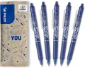 PILOT FriXion Clicker 0.7 Blau Radierbarer nachfüllbarer Gel-Tintenroller 5St