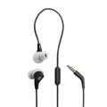JBL Endurance Run 3 In-Ear-Sport-Kopfhörer mit Kabel, FlipHook- und TwistLock-Technologie, IP65 Wasser-/Staubschutz, JBL Pure Bass Sound, In-Line-Mikrofon und Fernbedienung, Schwarz/Grau