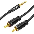 SOLMIMI Cinch auf Klinke 3,5 Aux Chinch Kabel 3,5mm Stecker zu 2x Cinch RCA Stecker Stereo Kabel für Plattenteller, Lautsprecher, Receiver, Verstärker, Mixer, DJ-Controller, HiFi Anlage - 2.4 Meter
