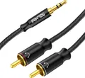 Cinch auf Klinke 3,5 Aux Chinch Kabel 3,5mm Stecker zu 2x Cinch RCA Stecker