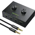Stereo Audio Umschalter Kopfhörer Lautsprecher 3,5mm 4 Ports Splitter Konverter