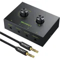 Audio Switch, Compatible with audio devices, 4 ports, 3.5mm stereo, switch sp...