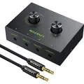 Hochwertiger 3,5mm Stereo Audio Umschalter für Lautsprecher & Kopfhörer