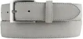 BELTINGER Italienischer Veloursleder-Gürtel, 35 mm breit, Herren, Anzuggürtel, Hosengürtel, Wildleder, Schließe Silber | Hellgrau 100cm