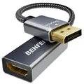 BENFEI 4K DisplayPort auf HDMI, Unidirektional DisplayPort DP Computor zu HDMI Monitor Verbindungs Adapter Kompatibel für Laptop PC Monitor TV Projektor [Aluminiumgehäuse, Nylongeflecht]
