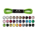 Mount Swiss Luxury Schuhbänder I Wasserabweisende und reißfeste Schnürsenkel rund ø 2-3 mm aus feiner Baumwolle/gewachst Farbe: Green.128, Länge: 75 cm
