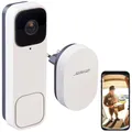 Somikon Klingel mit Kamera: Kabellose WLAN-2K-Video-Türklingel, 170°, KI-Paket-Erkennung, PIR, App (Türklingel mit Kamera, Video Doorbell, SD)