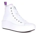 Converse A03667C All Star Plattform Junior Mädchen Trainer In Weiß Lila EU 36-41