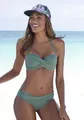 s.Oliver Bandeau-Bikini-Top "Spain", in unifarben mit Wickeloptik, Gr. 34 - Cup E, oliv Cup E