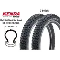 2 Stück 20 Zoll KENDA Slant Six Fahrrad Reifen 20x2.60 Cross Country XC Fat Bike - Schwarz