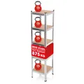 EASYmaxx Schwerlastregal 180x40x40 cm, 875 kg Traglast, 175 kg pro Ebene, 1-tlg., Kellerregal Lagerregal, 5 verstellbare Ablagen, Silber